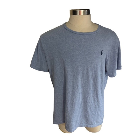 Polo Ralph Lauren Smoky Blue & Navy Pony Short Sleeve T-Shirt Sz XL 100% Cotton - Picture 1 of 12